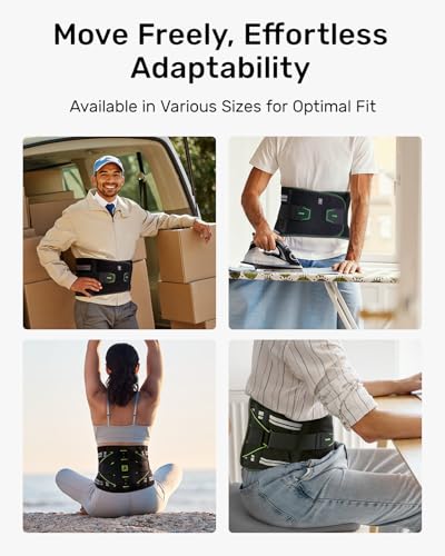 Rakiie Back Brace for Lower Back Pain Relief with 8 Stays - color: Green, size: Small
