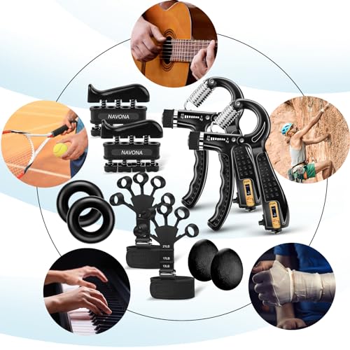 5/10PCS Grip Strength Trainer Kit,Forearm and Hand Gripper Strengthener - size: Black-10P
