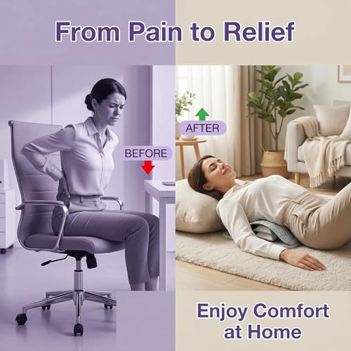 Lumbar Support Board, Lower Back Stretcher for Lower Back Pain Relief Back Cracker with Adjustable Airbag Lumbar Spine Stretcher Spine Decompression Devices, Women Men Lumbar Board for Back