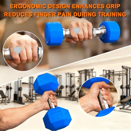 Anti-Slip Workout Grips - Ergonomic Rubber Hand Protector Gloves for Weight Lifting, Pull-Ups, Gym Training and Exercise, for Men and Women