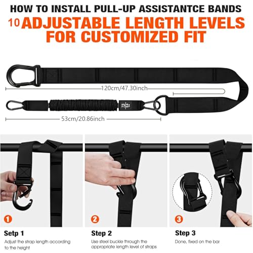 Pull Up Assist Bands Set of 4 Bands 300 Lbs - color: Black