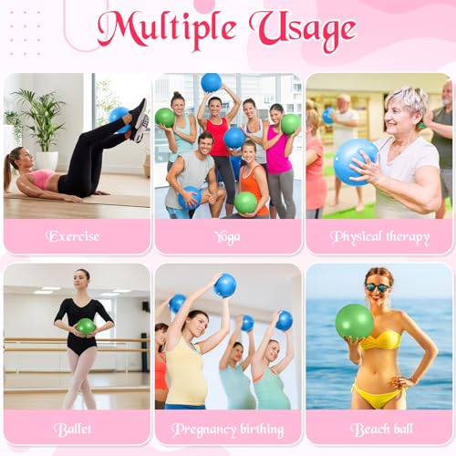 Sotiff 20 Pcs Small Exercise Pilates Ball Bulk 9 Inch Mini Yoga Ball Anti Burst and Slip for Stability Fitness Physical Therapy Stretching & Core Workout at Home Gym Class