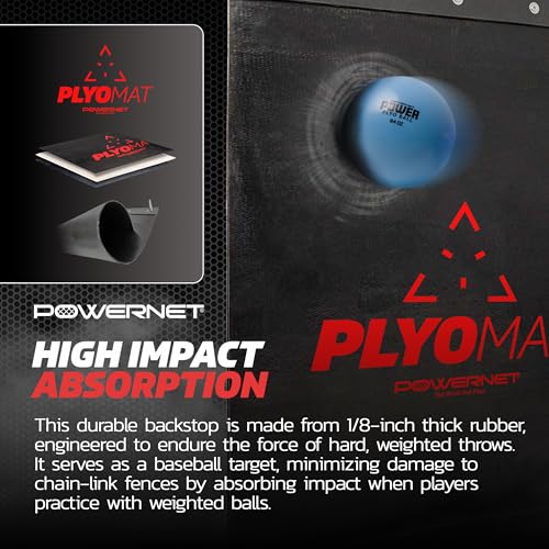 PowerNet Plyometric Softball & Baseball Training Equipment - Weighted Plyo Balls, Hanging Mat, Portable Backstop & Pitching Trainer - style: Throwing Pitching Trainer