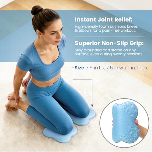 Foldable Yoga Mat and Blocks Set for Women with 2 Pack Yoga Blocks and Strap,Thin Non Slip Pilates Mat with Bag, Home Workout Equipment Essentials Starter Kit for Beginners Full Body Toning - color: Blue