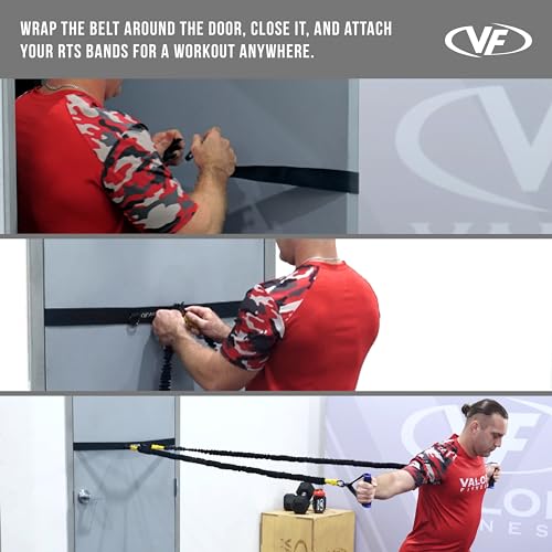 Valor Fitness Resistance Bands - 5lb to 25lbs - Carabiners Attached & 2 Bands per Weight Option with Handles– Sheath Covered - Strength Training New Compact 39" Design - Wall Door Rack Mount Options - color: Black - RTS-SET