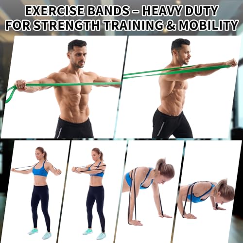 Pull Up Bar for Doorway, Upgrade Chin up Bar for Doorway Without Screws,Resistance Bands Set of 5 – Pull Up Assistance Bands for Men & Women