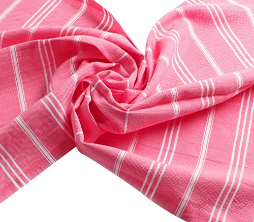 Cacala 100% Turkish Cotton Kitchen Tea Towels, Highly Absorbent Luxury Soft Quick Drying Dish Towel with Hanging Loop for Gym, Yoga, Bath, Sports, Cleaning and Kitchen (23 x 36), Sugar Pink - color: Sugar Pink