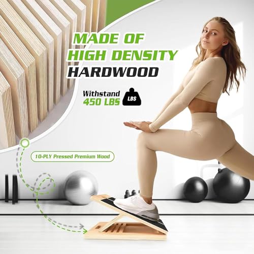 Foldable Wooden Incline Board Adjustable Calf Ankle Stretcher Home Stretching Balance Training Fitness Equipment
