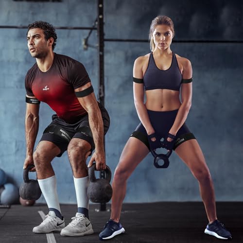 BFR Booty Bands for Men/Women Glutes, Blood Flow Restriction Bands Plan for Legs &Hip Building, Adjustable Velcro Occlusion Bands Workouts,Quality Fabric Bands for Squat Butt &Thigh