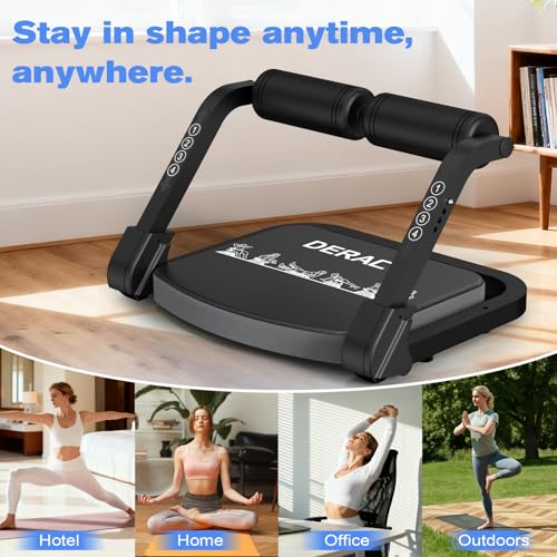 DERACY Sit Up Exercise Equipment, Adjustable Ab Machine, Multi-Functional Sit Up Machine, Ab Workout Equipment, Ab Trainer Machine for Women Men - color: BLACK GRAY