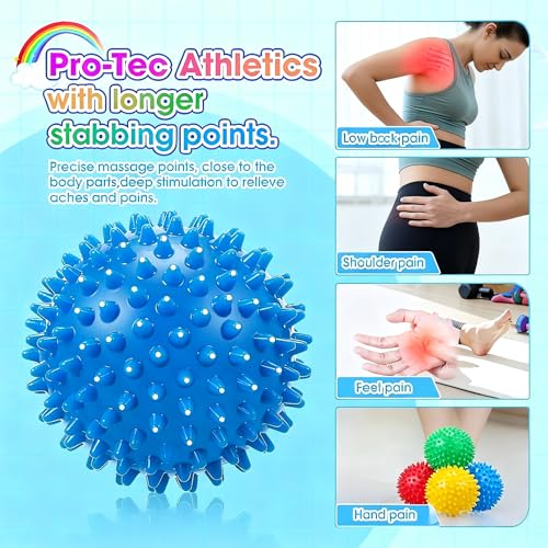 FACELESS Pack of 2 Spiky Hard Massage Balls PVC Trigger Point Balls for Muscle Relief, Foot Roller & Neck Massager (2, Yellow(6.8cm)) - color: Yellow(6.8cm)
