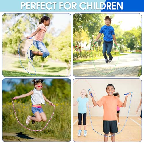 Jump Rope for Kids, 9 Ft Adjustable Jump Ropes for 4 5 6 7 8 10 12, Segmented Soft Beaded Jumping Rope Age 8-12, Tangle Free Skipping Rope for Women Man Fitness Weight Loss