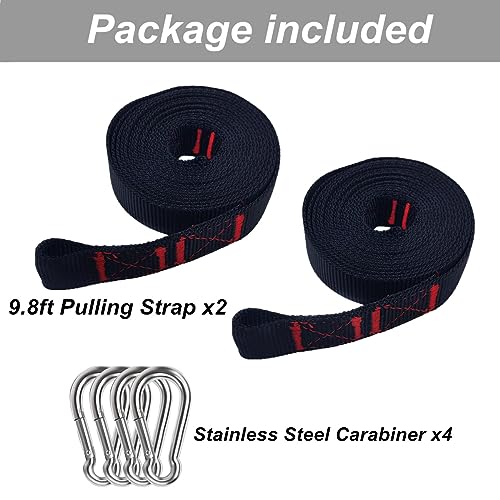 2 Pcs 9.8FT Sled Harness Pulling Straps, Sled Tire Harness Attachment for Football Running Sprinting Resistance Speed Agility Training