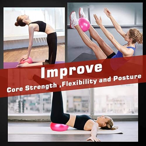 6 Inch Exercise Pilates Mini Yoga Balls Barre for Home Stability Squishy Training Physical Therapy Improves Balance Core Strength Comes with Pump(Black, 6 Inch)