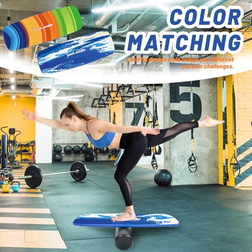 Balance Borad Sports Trainer-with Adjustable Stopper- Stability Board for Physical Therapy,Yoga,Surfing Training-Max Load 350lbs with Aiti- Slip Surface