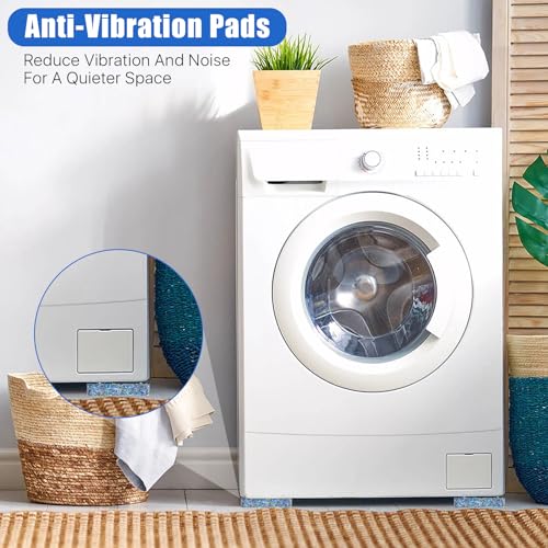 6 Pcs Anti-Vibration Rubber Mat, 4" X 4" X 0.8" Shock Absorbing Treadmill Pads, High Density Mats for Protect Floors, Washer, Dryer, Air Compressor