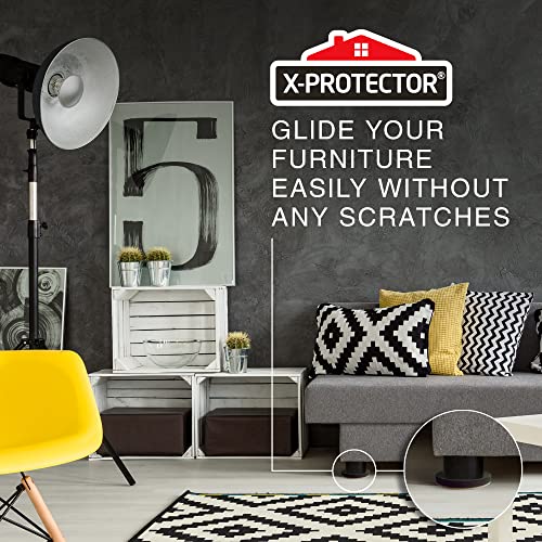 Felt Furniture Sliders for Hardwood Floors X-PROTECTOR 4 PCS 4 3/4” - Furniture Slider with Unique Design - Heavy-Duty Furniture Movers for Hard Surfaces - Felt Sliders - Move Your Furniture Easily! - size: 4 PCS 4 3/4 inch (NEW)