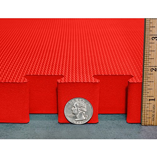Meister X-Thick 1.5" Interlocking EVA Foam Mats - RD - 36 Tiles (144 Sqft) - color: Red, size: 36 Tiles (144 Sqft)