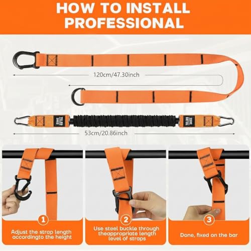 Adjustable Pull Up Assistance Bands with Foot and Knee Support, Heavy Duty Resistance Bands for Pull Up Bar, Full Body Strength Training System for Home Gym, Pull Up Assist Bands with Handles and Bag