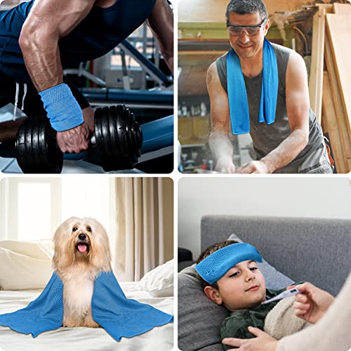 Cooling Towels Neck and Face,(40" x 12") Bulk Ice Towel,Soft Breathable Cooling Towels for Hot Weather,Athletes,Yoga,Gym,Workout,Sports,Camping,Microfiber Cold Towels - color: Dark Blue,gray,green,blue
