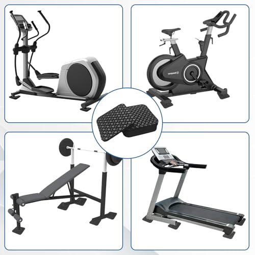 6PCS Treadmill Mat Pads, 4" x 4" Double-Sided Non-Slip Exercise Equipment Mat, Silicone Anti Vibration Pad for Walking Pad, Treadmill, Exercise Bike, Hardwood Floors Protection