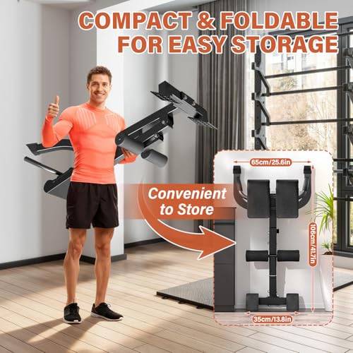 Roman Chair, Back Extension Bench Machine, Angle & Height Duals Adjustable Hyperextension Bench, 330 Lbs Weight Capacity, Back Exercise Equipment, Foldable For Home Gym, Men Women, Full Body