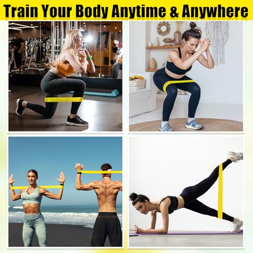 20 Pcs Resistance Bands Resistance Loop Exercise Bands Exercise Equipment Elastic Drap Ring for Women and Men Home Fitness, Gym, Yoga - color: Yellow, size: 25 Lbs