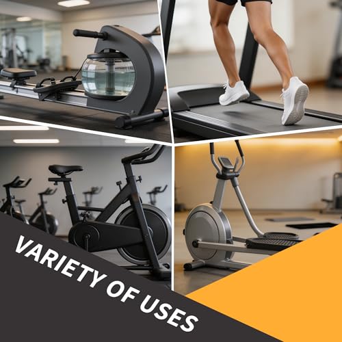 Thick Rubber Treadmill Mat Pads, for Noice Reduce, Anti Vibration, Floor Protection of Exercise Equipment, Stationery Bike, Rowing Machine and Home Gym Station ( 6 inch Length, 3 1/2 inch Width)