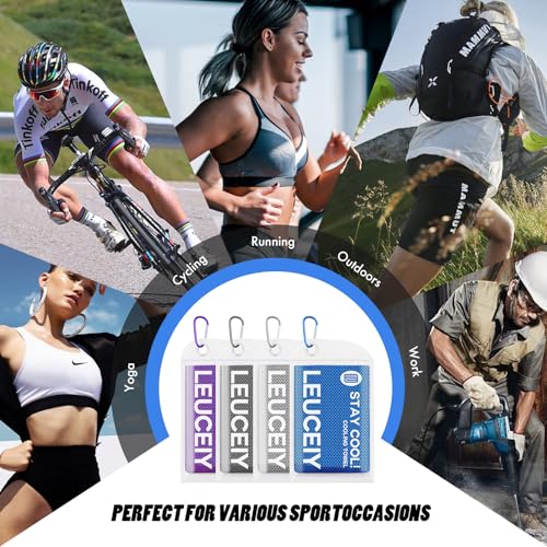 4 Pack Cooling Towels (40"x12"), Cooling Towels for Neck and Face, Gym Towel for Working Out, Soft Breathable Microfiber Ice Towel for Yoga Sport Running Golf