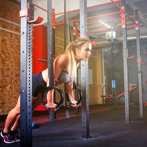 Gymnastic Rings 1100lbs Capacity with 14.76ft Adjustable Buckle Straps Pull Up Exercise Rings Non-Slip Rings for Home Gym Full Body Workout
