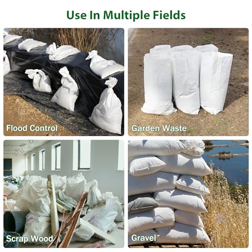 12 Pack Heavy Duty Sand Bags, (20" X 30"), Used for Flooding, Builders, Garden Waste, Grain Storage and Cargo Handling (12)