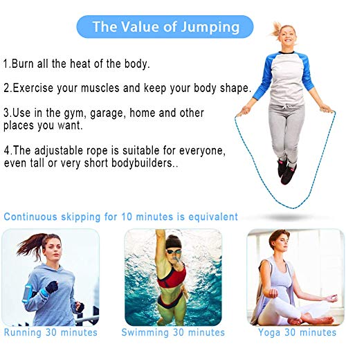 Jump Rope Kids, 7ft Adjustable Cotton Skipping Rope with Wooden Handle for Boys and Girls Fitness Outdoor Exercise - style: Blue