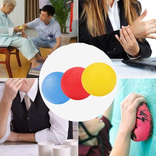 3 PCS Physical Therapy Hand Exercise Balls, Stress Balls for Adults