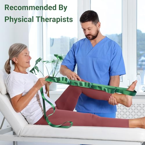 Stretch Strap With Loops For Physical Therapy And Yoga, 8 ft Long