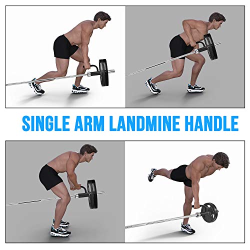 Yes4All Exercise Machine Adjustable T Bar Row Attachment, D Row Handle/Landmine Handle Attachment with Textured Rubber Handles - color: B. Black Single Landmine Handle