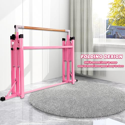 MARFULA Gymnastic Kip Bar for Kids Teens Ages 3-25 of All Gymnastic Levels - color: Bar With Mat-Hot Pink(5 Ft Base)