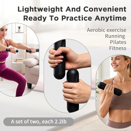 Dumbbell Set, Hand Weights For Women, 2.2lb Dumbbells Set of 2, Exercise & Fitness Dumbbells, Dumbbell Set for Walking, Yoga, Dance, Barre, Pilates, Cardio, Aerobics - color: BLACK