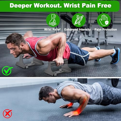 SELEWARE Wood Push Up Bars Steel Calisthenic Parallette Bars Handstand Bars - color: C: Steel Knurled Grip (7.3"L x 4"H)