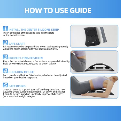 Back Stretcher and Posture Support for Lumbar & Upper Back, Portable Body Stretching Device for Muscle Relaxation