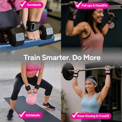 Premium Crossfit Grips for Women – Anti-Slip Lifting Grips & Wrist Straps for Weightlifting, Workout, Deadlift, Pull-Ups, Barbell, Easy-to-Clean, Odor Free, Size Small & Medium - size: Medium (M)