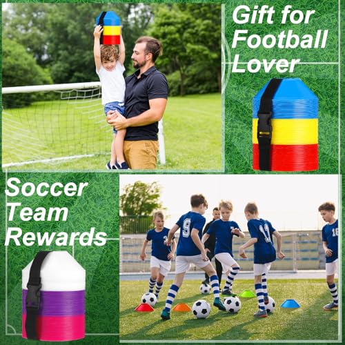 Liliful 300 Pcs Soccer Cones for Drills Mini Disc Cones with Carry Strap Soccer Training Equipment for Kids Adult Agility Drills Sports Football Basketball Coaching Practice