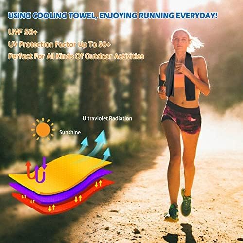 4 Pack Cooling Towels (40"x12") - Instant Cooling Reusable Microfiber Towels for Sports, Gym, Camping, Yoga, Fitness & More