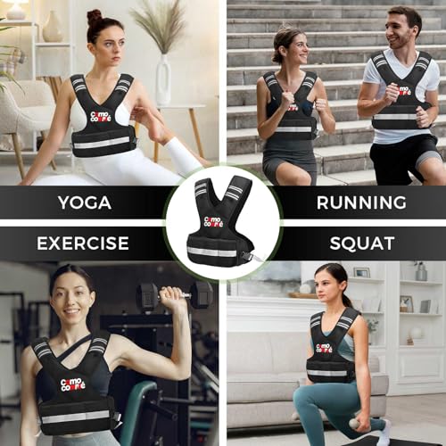 Adjustable Weighted Vest for Men Women, 4-10lb/12-18lb/20-32lb Vest with 6 Ironsand for Weights Running Workout and Training, Adjustable Body Weight Vest Exercise Set for Running, Walking