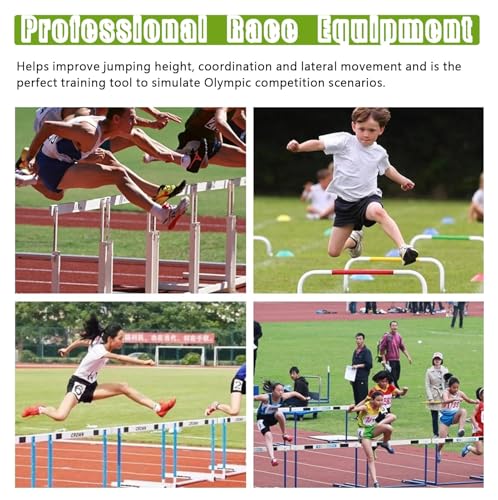 Football Hurdles Soccer Training Agility Hurdles, 5 Pack Different Height Mini Speed Hurdles with Carry Strap, Portable Workout Jumping Hurdles Obstacles Bar