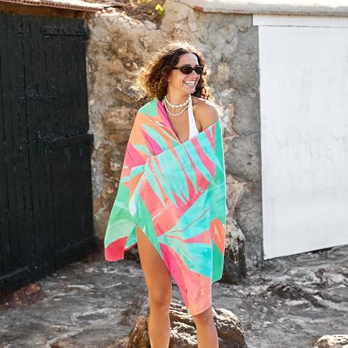 Dock & Bay Beach Towel - Quick Dry, Sand Free - Compact, Lightweight - 100% Recycled - Includes Bag - Hot Tropics - Extra Large (200x90cm, 78x35) - color: Hot Tropics, size: Extra Large (200x90cm, 78x35")