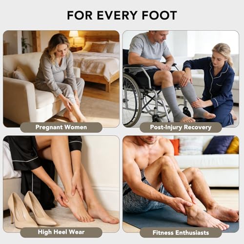 Upgraded Plantar Fasciitis Night Splint with Massage Ball for Foot Pain Relief Causing by Plantar Fasciitis, Achilles Tendonitis, Heel Spur, Comfortable & Easy-to-use Brace for Men & Women, Black Large