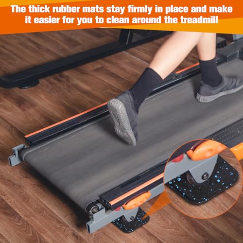 4Pcs Treadmill Mats, Coolrunner High Density Equipment Pads Noise Reduction for Floor Protection, Washing Machine Pads, Anti Vibration Rubber mats for Stationery Bike, Rowing Machine, Home Gym Station