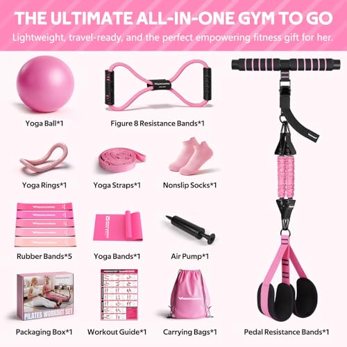 2026 Upgraded Pedal Resistance Bands with Handles, 14-in-1 Multifunction Exercise Bands & Pilates Kit Fitness Equipment Set for Core/ABS, Slimming Training & Physical Therapy