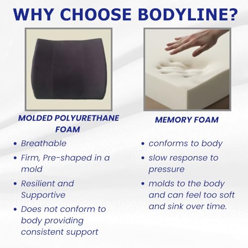 Bodyline Back-Huggar - Traditonal/Regular Style - The Original Lumbar Cushion - Black