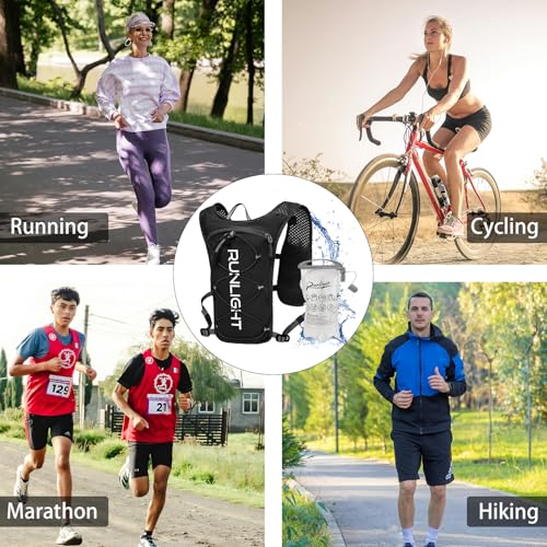 Running Vest for Women Men Lightweight Hydration Backpack Pack with 1.5L Water Bladder Bag Hydro Daypack for Hiking,Trail,Skiing,Camping,Cycling,Race,Marathon - color: Black